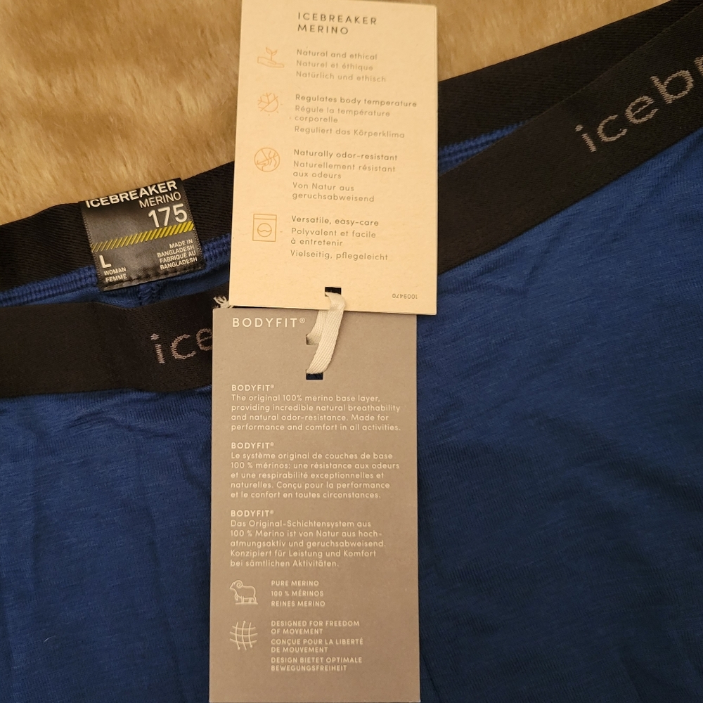 NEW box Icebreaker Merino 175 Cold Weather Leggings - Wool Base Layer Thermal - Picture 9 of 12